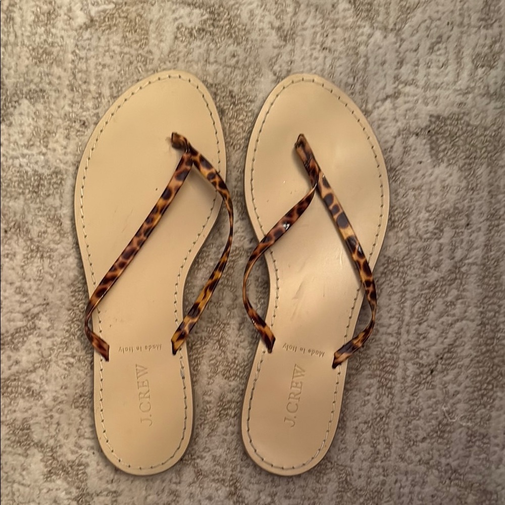 J. Crew Brown and Cream Sandals Minimalist Design